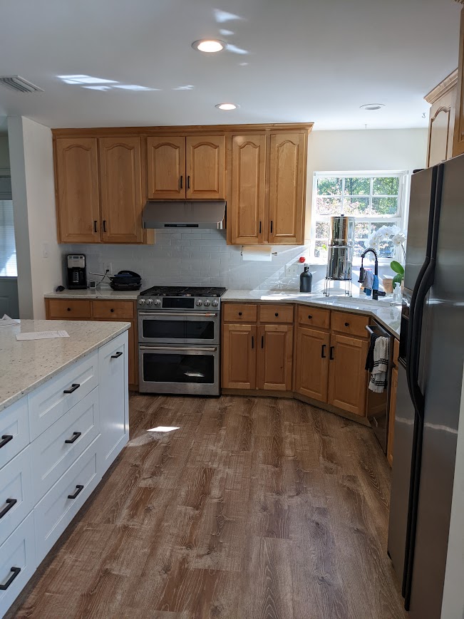 A tidy, clean kitchen with cleared counters