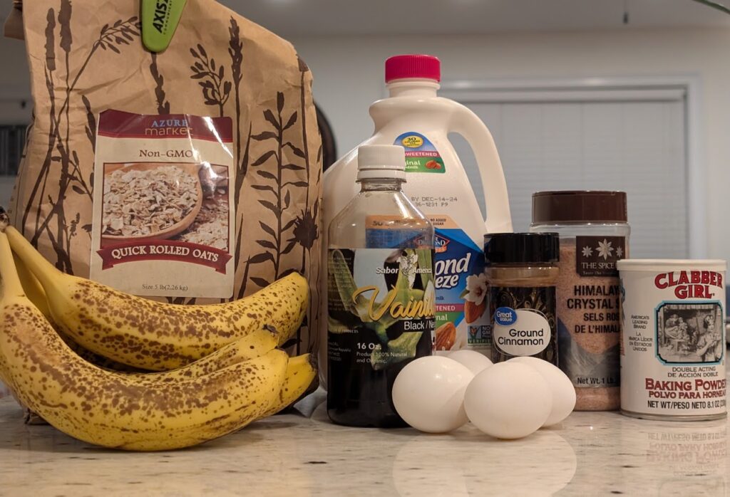 Ingredients for Cinnamon Banana Oat Pancakes Recipe