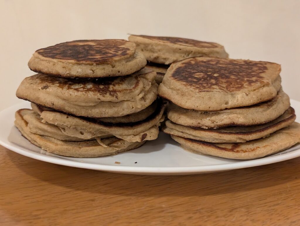 Stacks of Cinnamon Banana Oat Pancakes