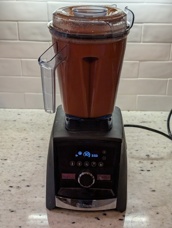 Vitamix Blender full of Easy Vitamix Tomato Soup