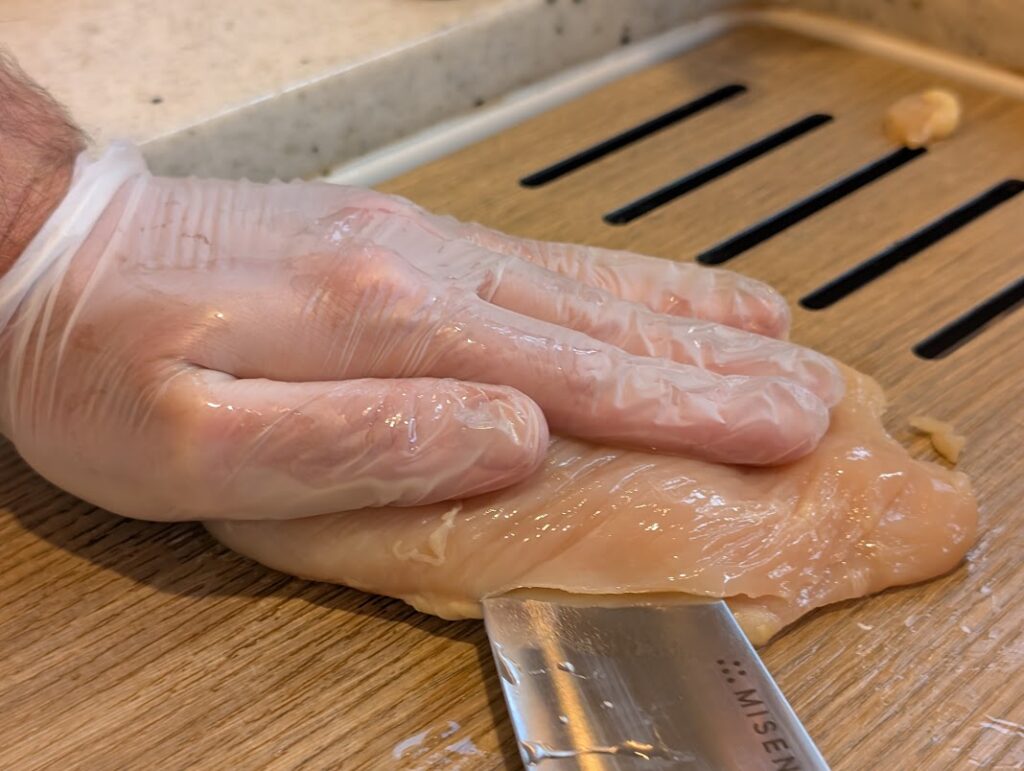 How to cut chicken for the Chicken Avocado Melt recipe