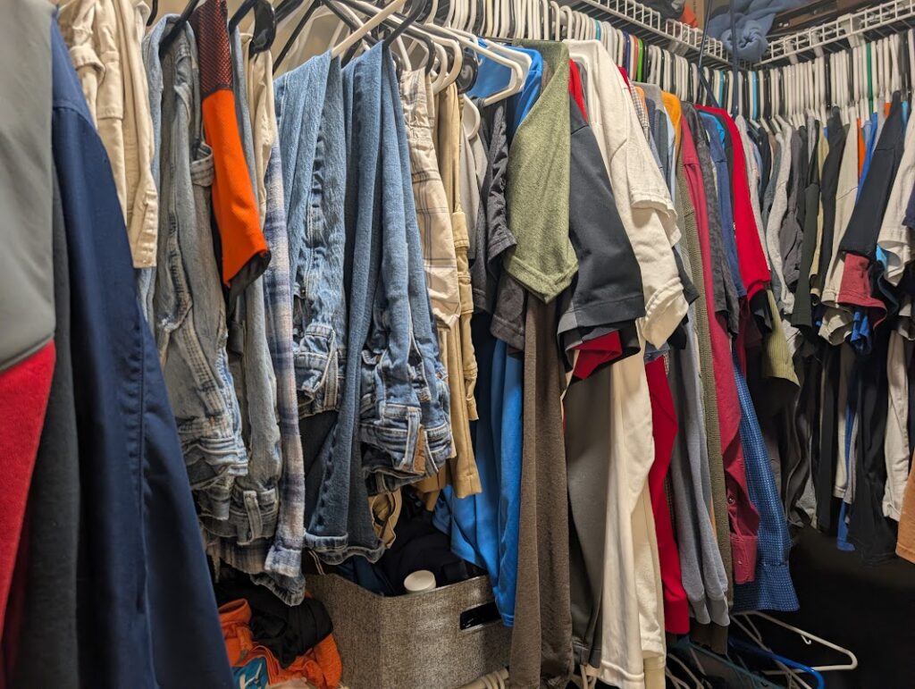 Clean laundry washed using natural detergent and softener
