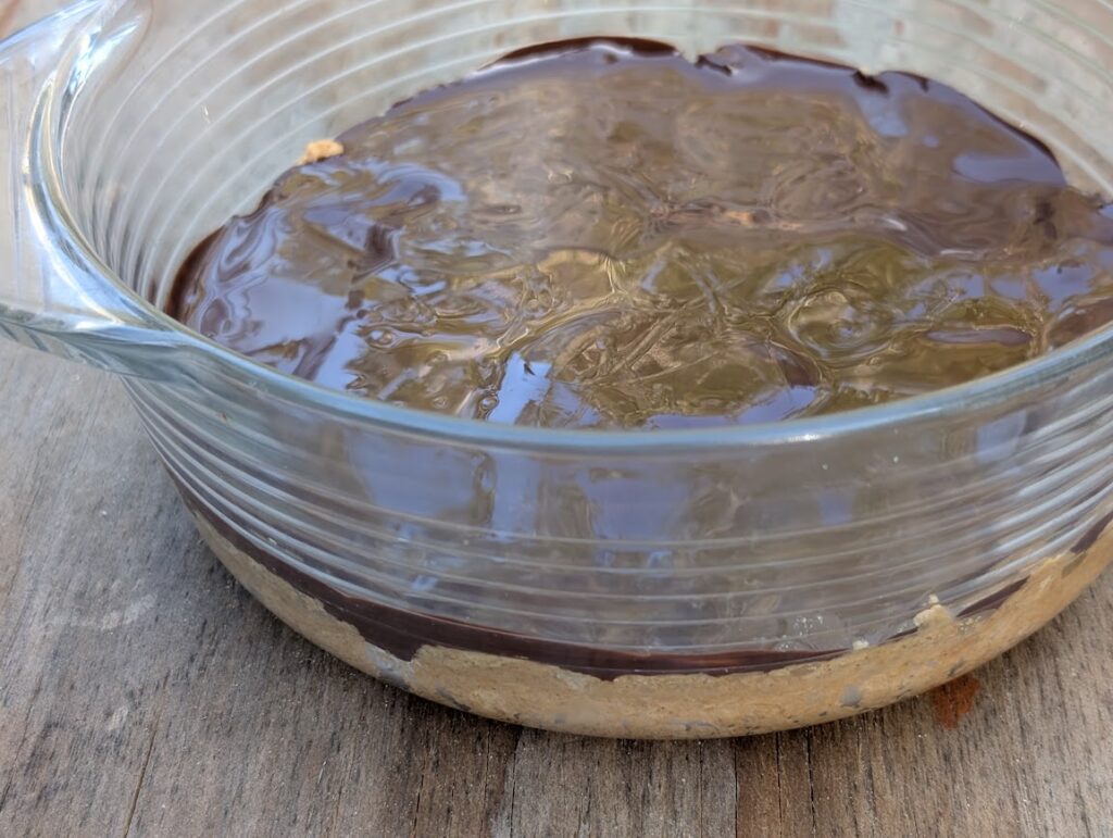 Protein Peanut Butter Cups Recipe Layered in Glass Dish