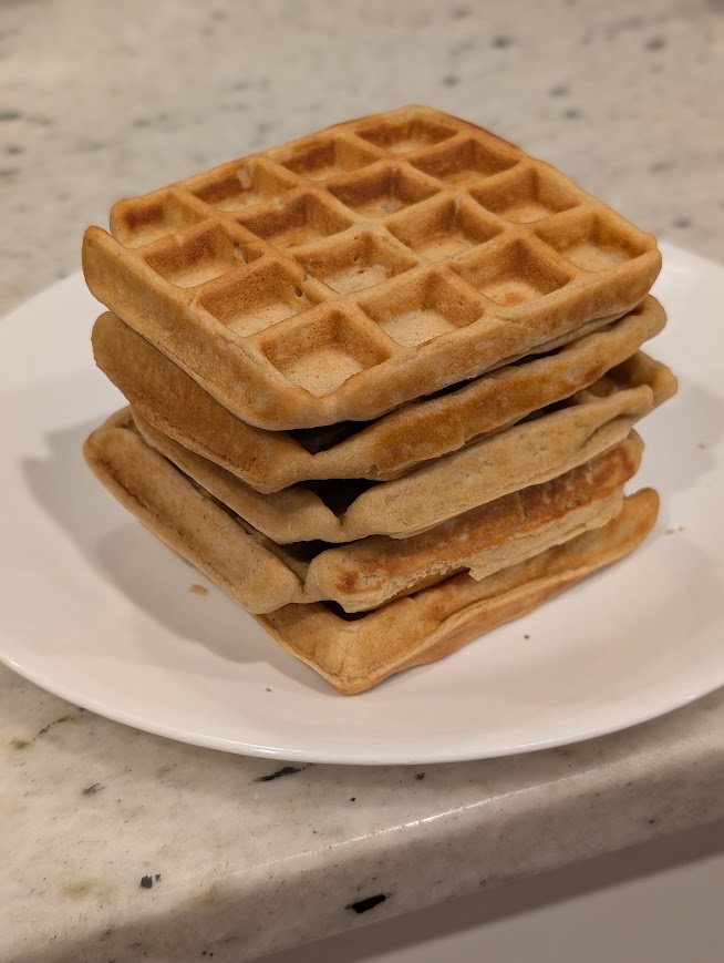 Stack of Easy High Protein Waffles Ready to Eat